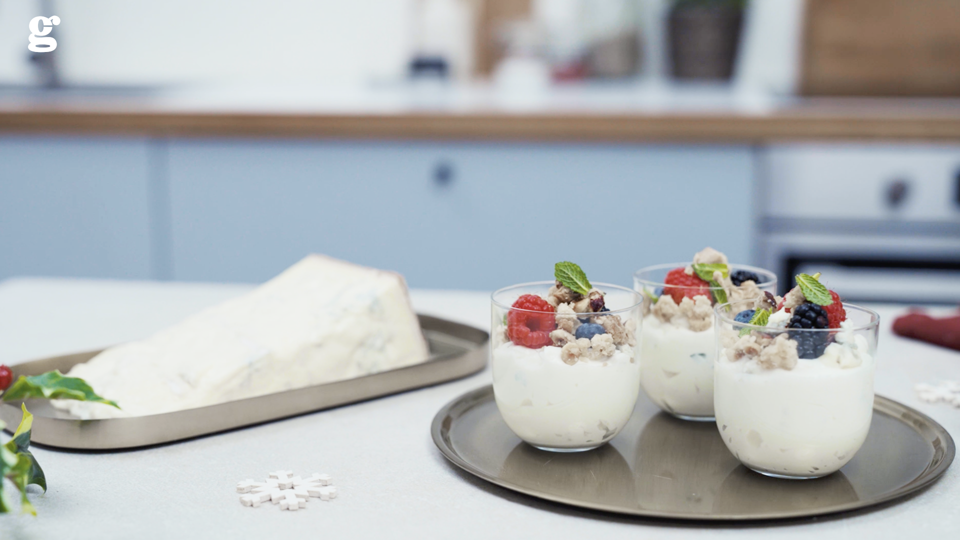 Shot glasses with Gorgonzola Pdo mousse - Gorgonzola DOP