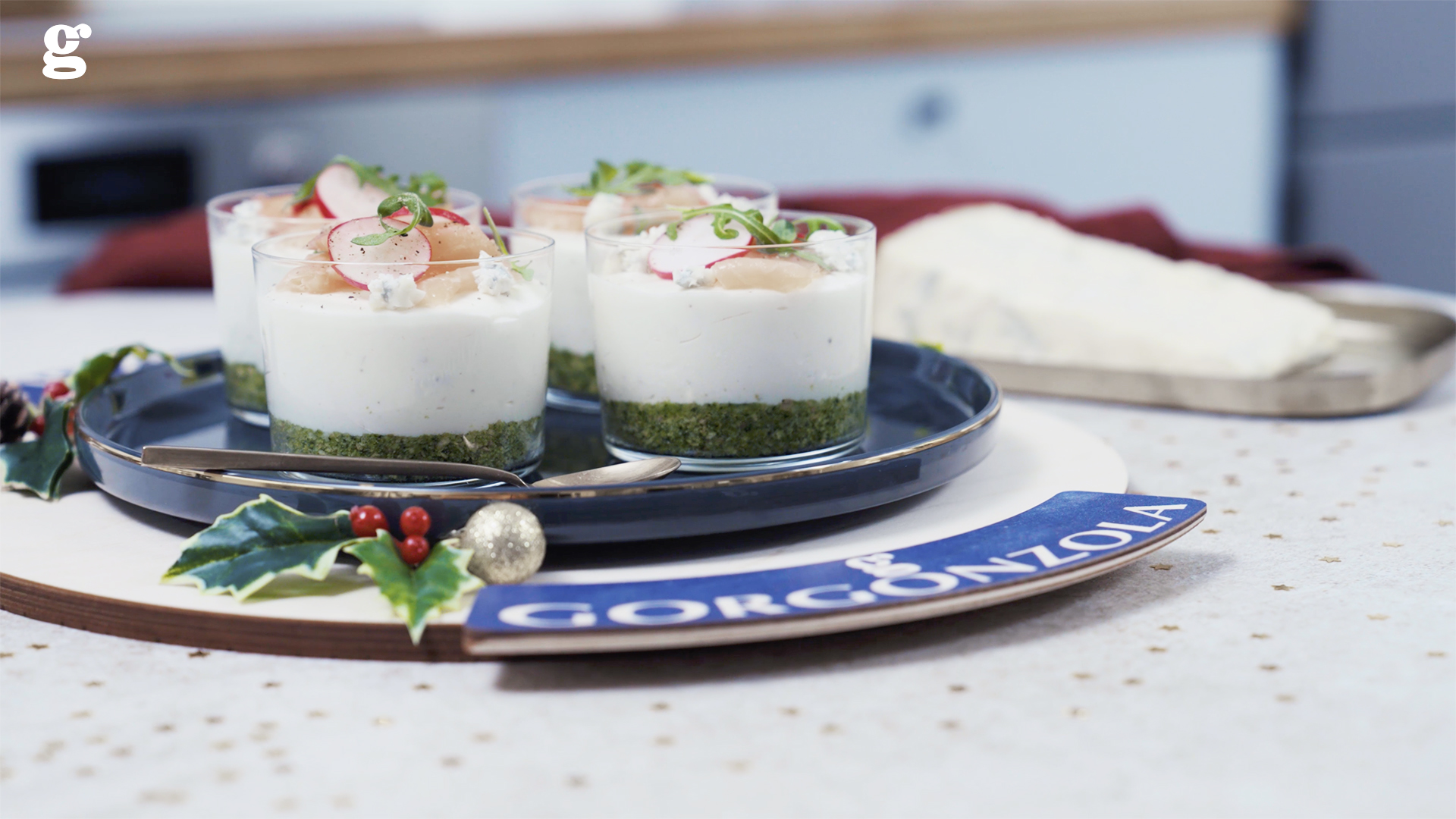 Savory cheesecake by the glass with Gorgonzola Pdo - Gorgonzola DOP