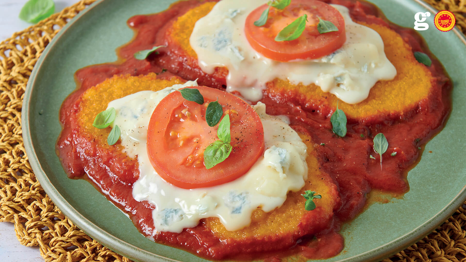 Chicken cutlets with Gorgonzola PDO, tomato and basil - Gorgonzola DOP