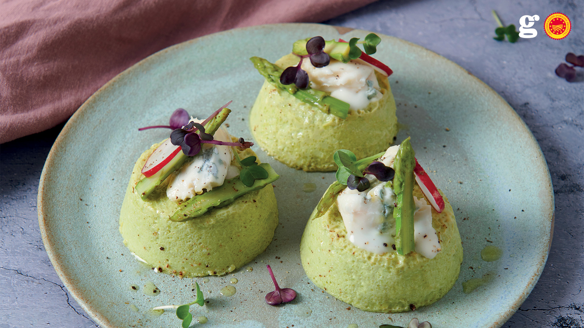 Asparagus Flan and Gorgonzola PDO - Gorgonzola DOP
