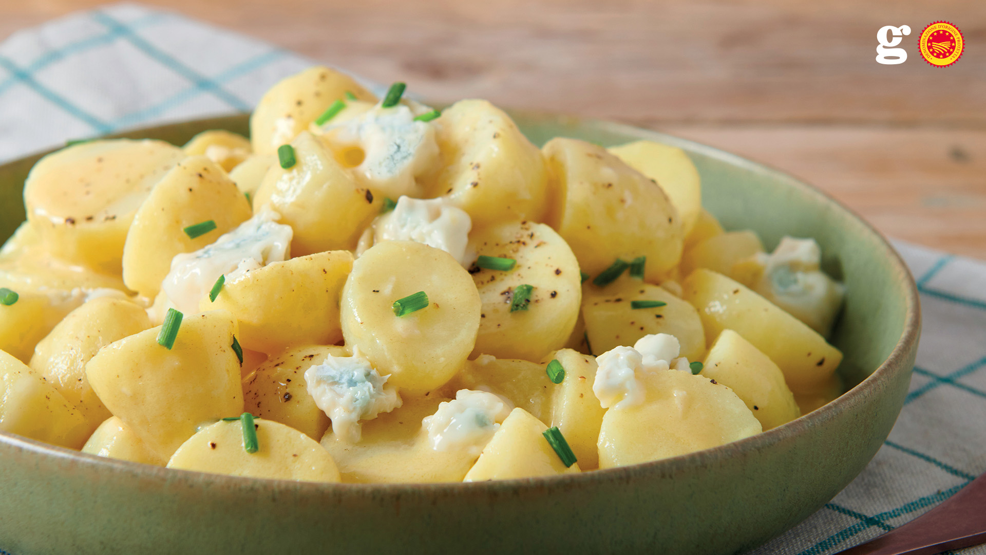 Potato salad with Gorgonzola PDO - Gorgonzola DOP