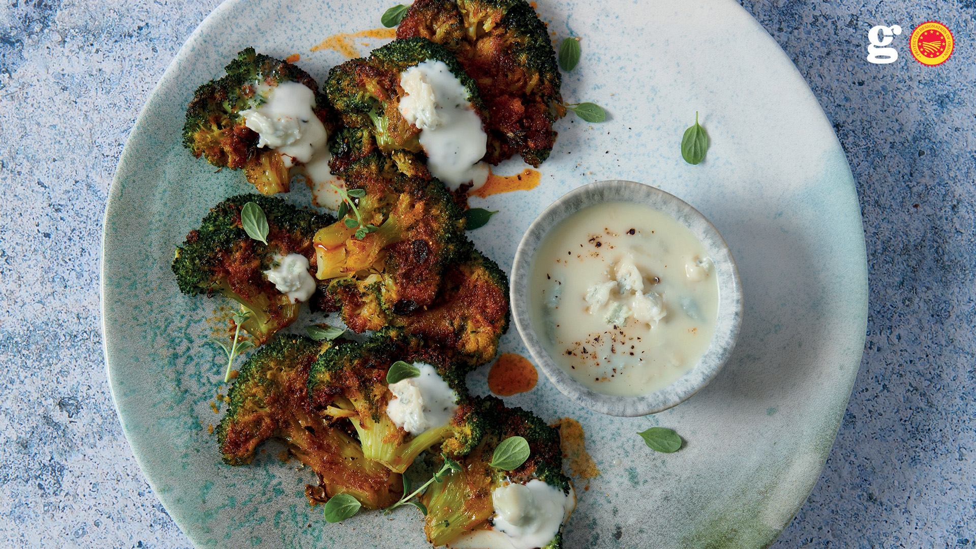Crispy Broccoli and Gorgonzola PDO sauce - Gorgonzola DOP