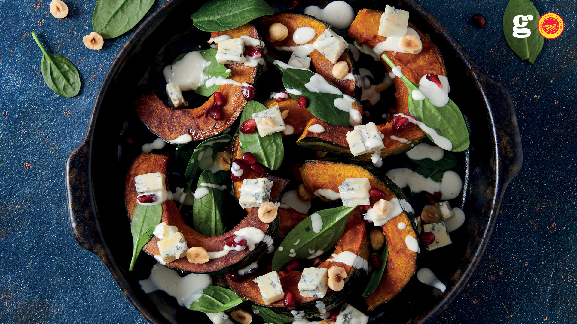 Roast pumpkin with spicy Gorgonzola PDO - Gorgonzola DOP